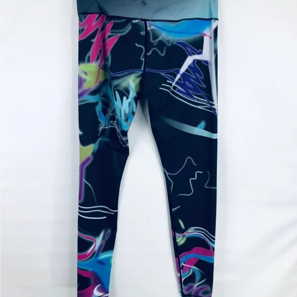 Platinum Sum UPF30+ Swim/Surf/Exercise Leggings Multicolor Abstract XL - Picture 2 of 4